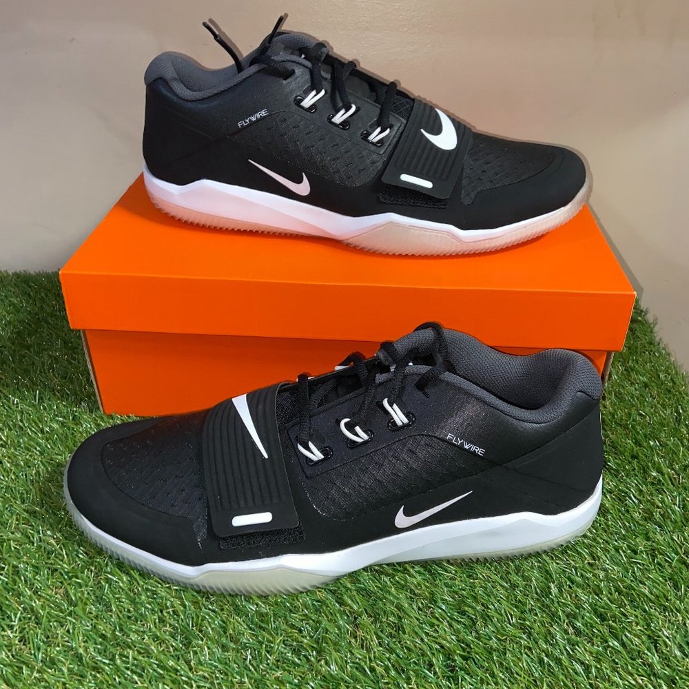 Nike Alpha Menace Turf Low Football Shoe Black White AQ8129-001 Men Sz NEW